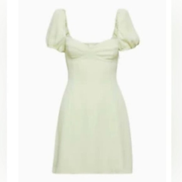 Aritzia Wilfred New Novella Shortsleeve Dress NWT Rainwash Green Size 4 - Picture 1 of 6